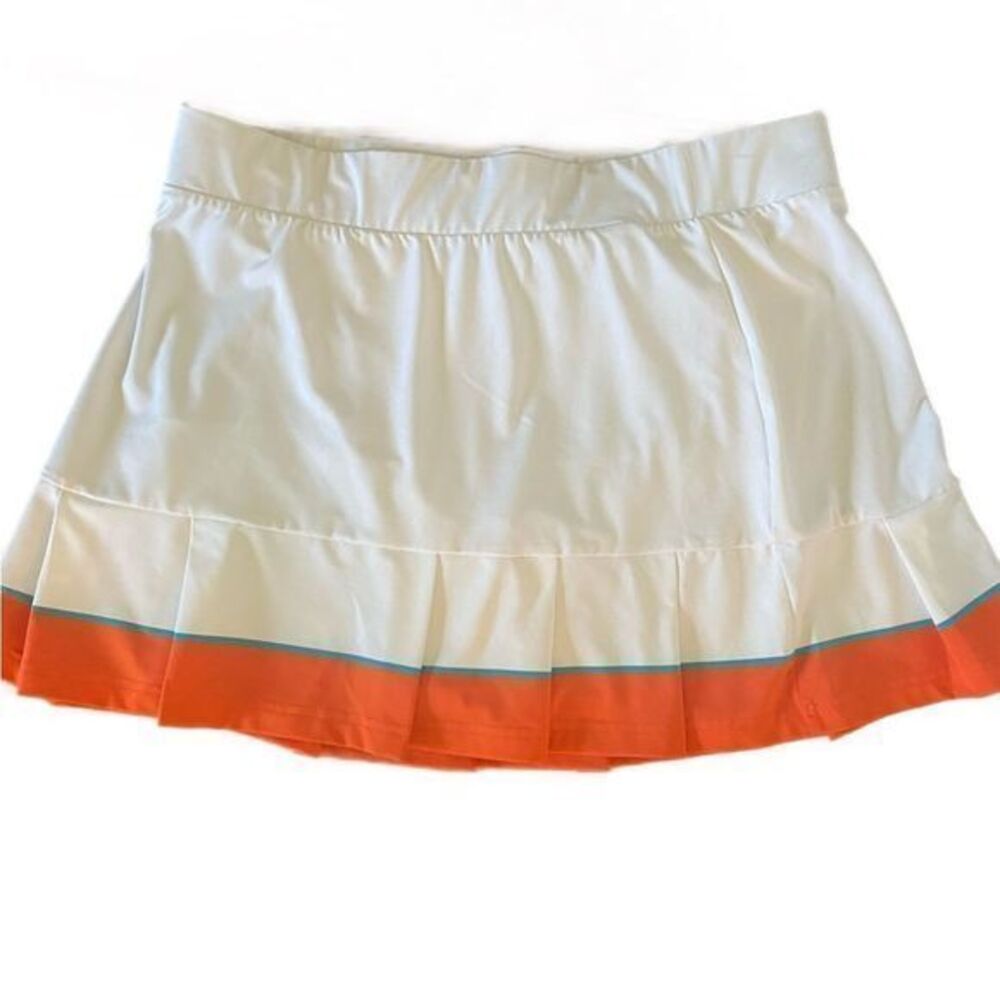 Adidas Climacool Golf Skort - L white pleated orange trim , polyester spandex